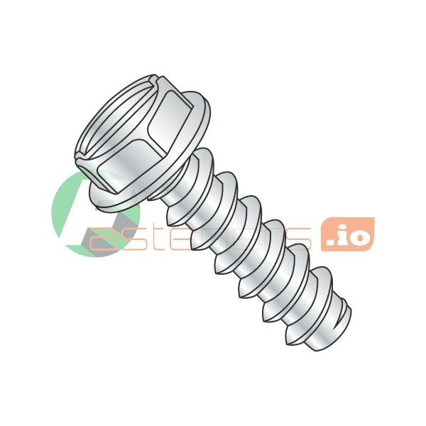 Newport Fasteners Thread Cutting Screw, #14 x 3/4 in, Zinc Plated Steel Hex Head Slotted Drive, 2500 PK 161925 - main